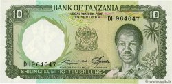 10 Shillings TANZANIA  1966 P.02e UNC-