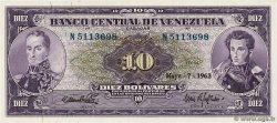 10 Bolivares VENEZUELA  1963 P.045a UNC
