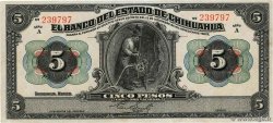 5 Pesos MEXICO  1913 PS.0132a MBC+