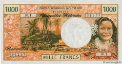 1000 Francs NUOVE EBRIDI  1980 P.20c