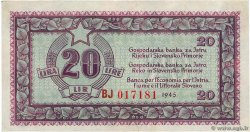 20 Lire YUGOSLAVIA Fiume 1945 P.R04a XF