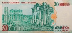 20000000 Lira TURKEY  2001 P.215 UNC
