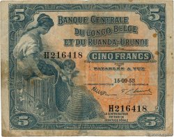 5 Francs BELGISCH-KONGO  1953 P.21 S