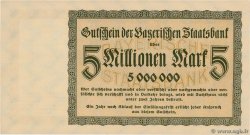 5 Millionen Mark GERMANY  1923 Bay.220a UNC-