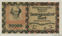 20000 Mark GERMANIA Stuttgart 1923 PS.0983 q.FDC