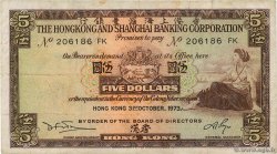 5 Dollars HONG KONG  1973 P.181f q.BB