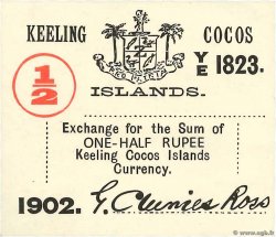 1/2 Rupee ÎLES KEELING COCOS  1902 PS.125 SUP+
