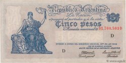5 Pesos ARGENTINA  1935 P.252b VF