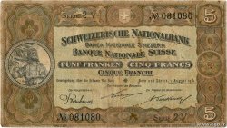 5 Francs SWITZERLAND  1914 P.11b F