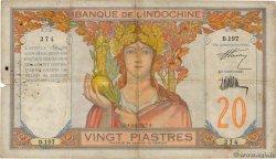 20 Piastres INDOCHINE FRANÇAISE  1928 P.050 TB