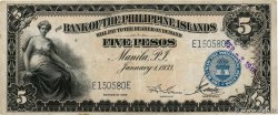 5 Pesos PHILIPPINES  1933 P.022 TTB