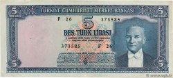 5 Lira TURKEY  1961 P.173 F