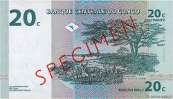 20 Centimes Spécimen REPúBLICA DEMOCRáTICA DEL CONGO  1997 P.083s FDC