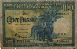 100 Francs BELGISCH-KONGO  1953 P.25a SGE