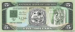 5 Dollars LIBERIA  1991 P.20