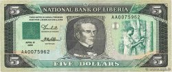 5 Dollars LIBERIA  1989 P.19 BB