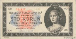 100 Korun CECOSLOVACCHIA  1945 P.067a BB