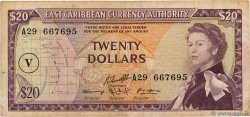 20 Dollars CARAÏBES  1965 P.15o TB