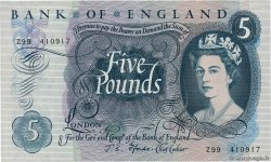 5 Pounds ENGLAND  1966 P.375b fVZ