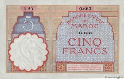 5 Francs MAROCCO  1941 P.23Ab SPL+
