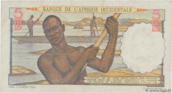 5 Francs FRENCH WEST AFRICA  1943 P.36 VF+