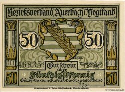 50 Pfennig  ALEMANIA Auerbach 1921  FDC