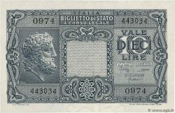 10 Lire ITALY  1944 P.032c AU+