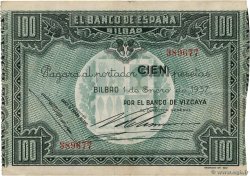 100 Pesetas SPANIEN Bilbao 1937 PS.565f SS