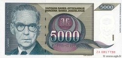 5000 Dinara YUGOSLAVIA  1992 P.115 UNC