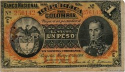 1 Peso COLOMBIA  1888 P.214 F