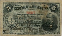 5 Centavos ARGENTINE  1891 P.209 TB