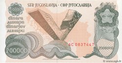2 000 000 Dinara YOUGOSLAVIE  1989 P.100 NEUF