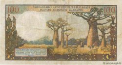 100 Francs - 20 Ariary MADAGASCAR  1964 P.057a MBC