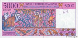 5000 Francs - 1000 Ariary MADAGASCAR  1995 P.078a UNC