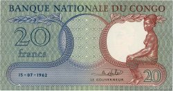 20 Francs REPúBLICA DEMOCRáTICA DEL CONGO  1962 P.004a SC+