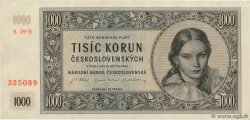 1000 Korun TSCHECHOSLOWAKEI  1945 P.074b fST+
