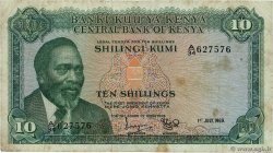 10 Shillings KENYA  1969 P.07a MB