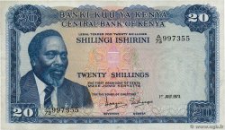 20 Shillings KENYA  1973 P.08d VF