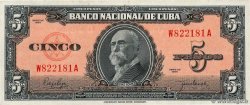 5 Pesos CUBA  1950 P.078b AU