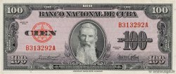 100 Pesos CUBA  1954 P.082b q.AU