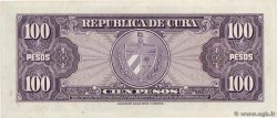 100 Pesos CUBA  1954 P.082b AU-