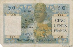 500 Francs MADAGASCAR  1950 P.047a MBC