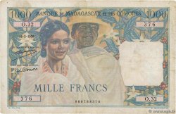 1000 Francs MADAGASCAR  1951 P.048a BB