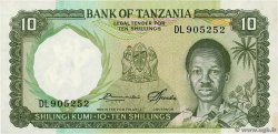 10 Shillings TANSANIA  1966 P.02e VZ