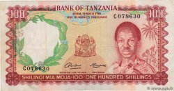 100 Shillings TANSANIA  1966 P.05a fSS