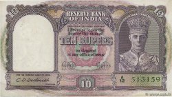 10 Rupees INDIA  1943 P.024 AU-