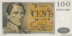 100 Francs BELGIUM  1954 P.129b AU-