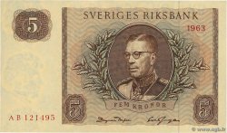 5 Kronor SWEDEN  1963 P.50b UNC-