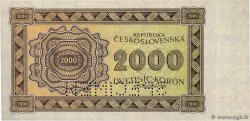 2000 Korun Spécimen TSCHECHOSLOWAKEI  1945 P.050As fST