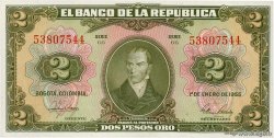2 Pesos Oro COLOMBIE  1955 P.390d